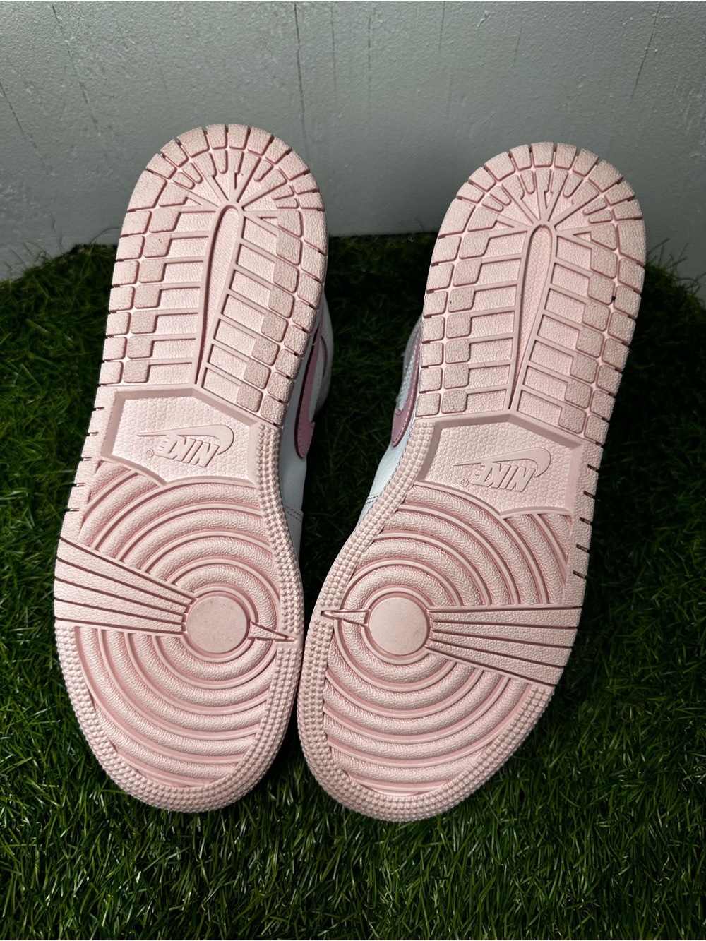 Nike Air Jordan 1 Mid White & Light Pink Sneakers - Picture 8 of 9